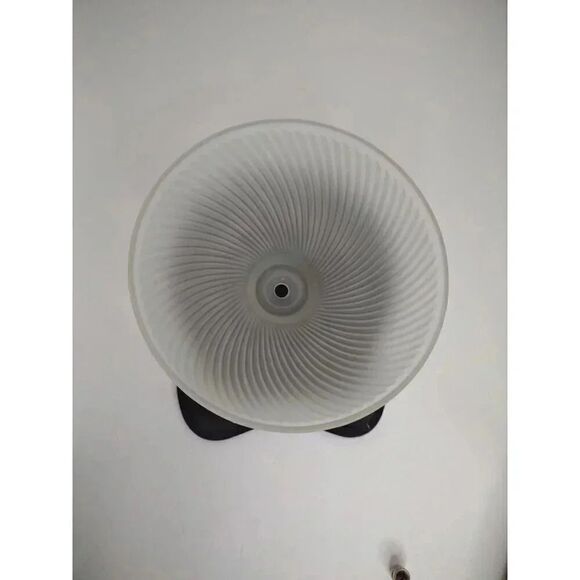 Vintage 8.5" Frosted Glass Ribbed Swirl Ceiling Light Shade - Picture 10 of 14